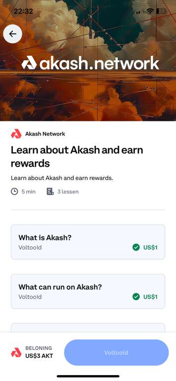 3$ aan gratis crypto Akash op coinbase