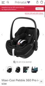 Tot 30% korting op geselecteerde autostoelen Prenatal Maxi-Cosi Pebble 360 Pro i-size