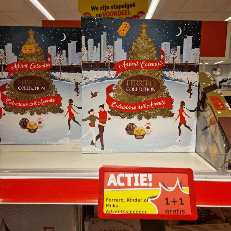 Kruidvat Adventkalender 1+1 gratis Ferrero, Kinder, Milka