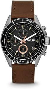 Fossil CH2885 chronograaf kwarts horloge met lederen armband