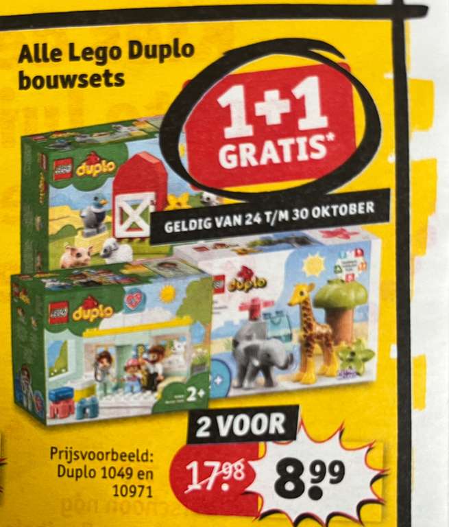 [kruidvat] Alle lego duplo bouwsets 1+1 gratis