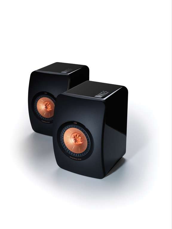 2x KEF LS50 speaker zwart/koper