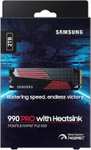 Samsung 990 Pro met Heatsink 2TB SSD (PCIe 4.0 x4, NVMe 2, M.2 2280, RGB leds)