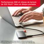 SanDisk Portable SSD 2TB | USB-C | 520MB/s Leessnelheid | 96.9x46.9x9.91mm