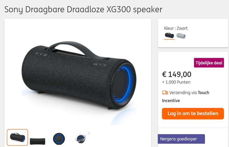 SONY SRS-XG300 speaker ING punten aanbieding!