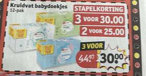 Kruidvat baby doekjes 3 voor €30 woensdag 22 maart