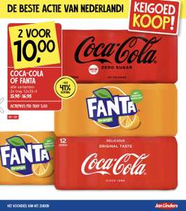 Coca Cola of Fanta 24 blikjes voor €10,-