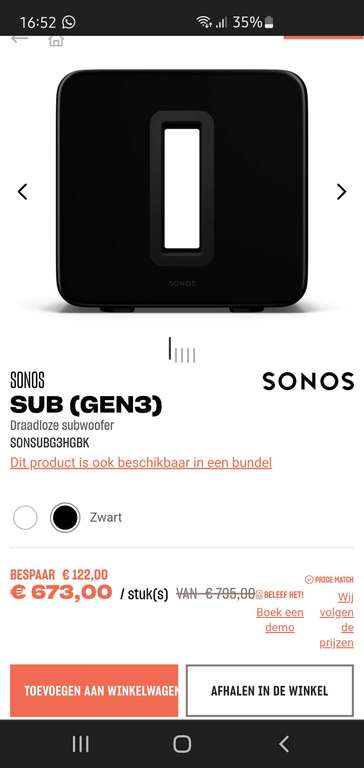 Sonos sub gen 3 zwart