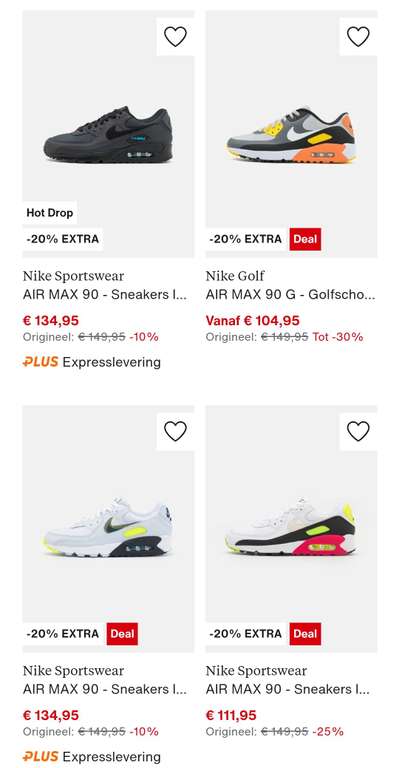 20% korting Nike Air Max 90
