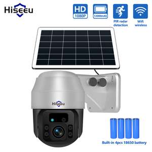 Hiseeu Solar IP beveiligingscamera met zonnepaneel (1080P, PTZ, WiFi) voor €66 @ Gshopper
