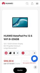 HUAWEI Matepad Pro 12.6 / 12,6 Inch OLED Screen / 8GB Memory / 256GB Storage /