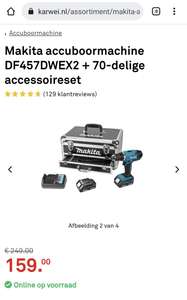 Makita accuboormachine DF457DWEX2 + 70-delige accessoireset 2 accus