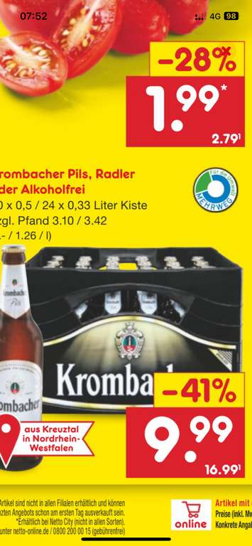 (Duitsland) Krombacher krat bier
