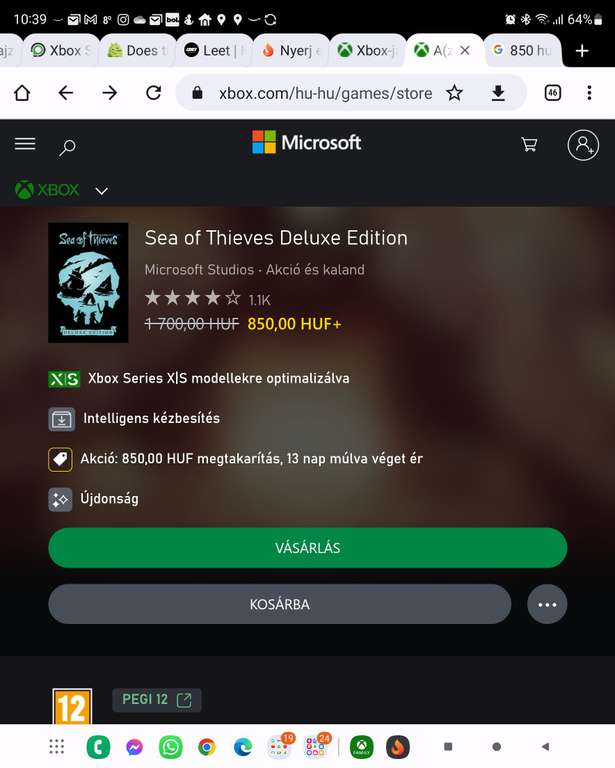Sea of thieves deluxe xbox/pc voor 2.5 euro.