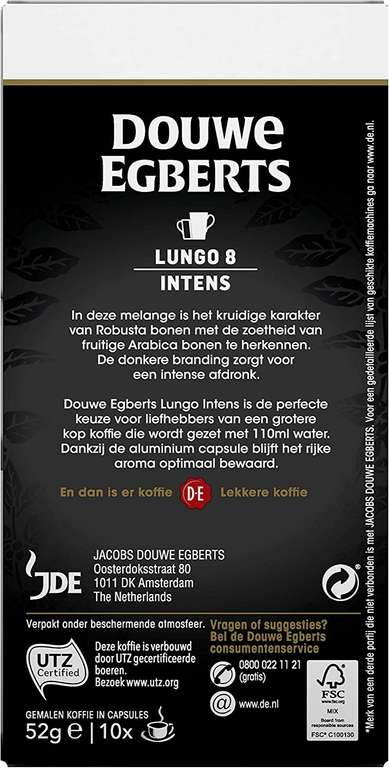 Douwe Egberts Coffee Cups Lungo Intense 100 Capsules