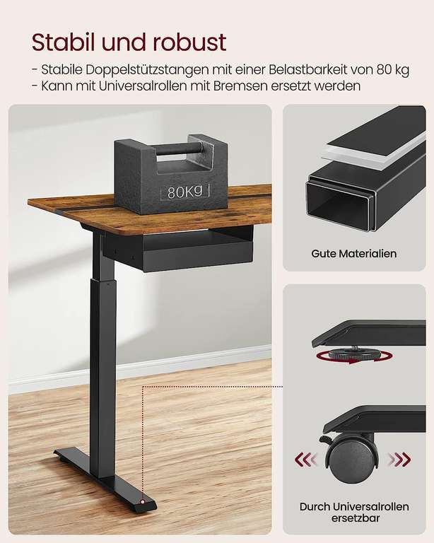 In hoogte verstelbaar elektrisch zit/sta-bureau met geheugenfunctie Vasagle 60x140cm nu €185,99 @ Amazon NL
