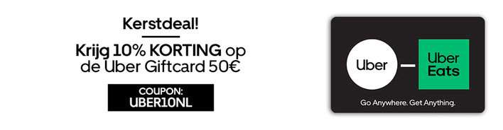 50 Euro Uber giftcard voor €45 bij Startselect