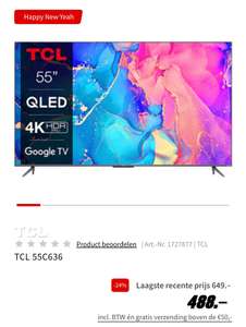 TCL 55c636 qled tv 50hz