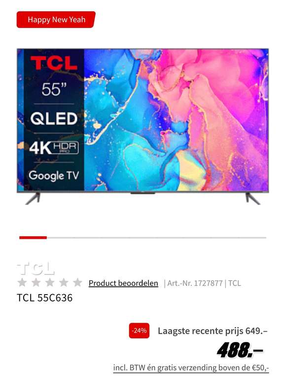 TCL 55c636 qled tv 50hz