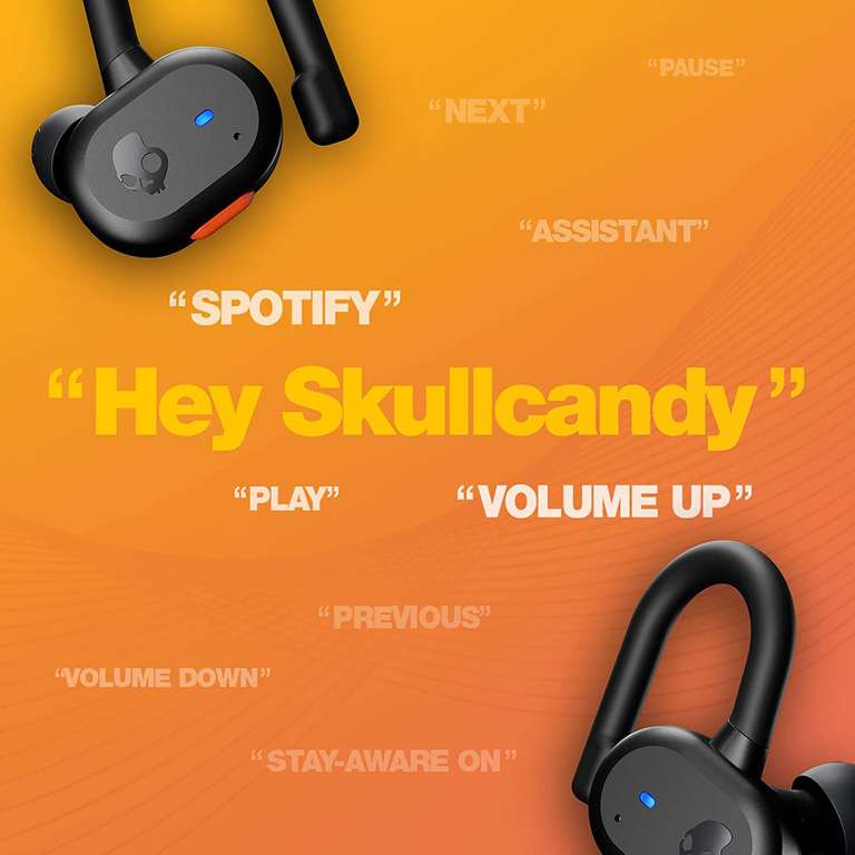 Skullcandy Push Active True Wireless In-Ear Earbud - True Black/Orange