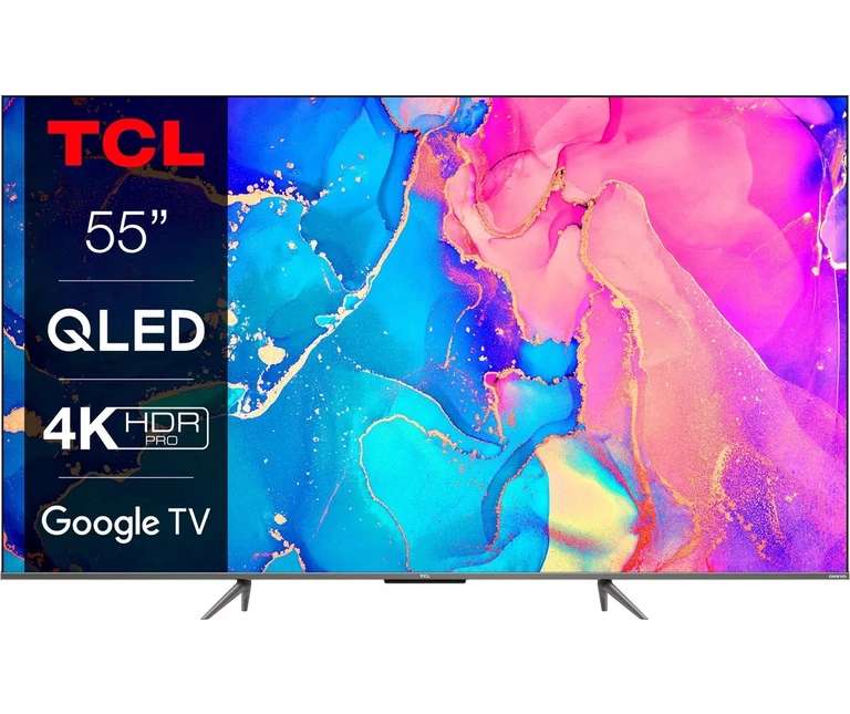 TCL QLED-TV 55C631X1, 139 cm / 55 ", 4K Ultra HD, Smart TV - Google TV, HDR premium, Dolby Atmos, HDMI 2.1, metalen kast, ONKYO-geluid