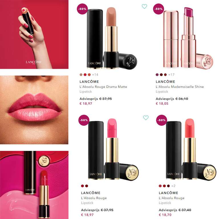 Lancôme L'Absolu lipsticks -50%
