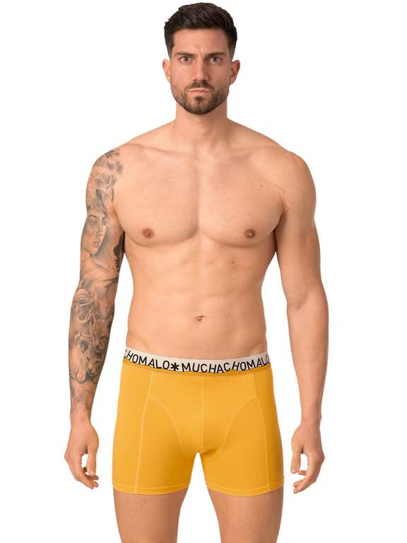 MUCHACHOMALO Men 2-pack shorts solid blue/yellow