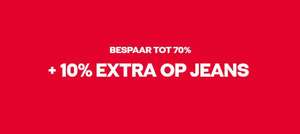 T/m 70% korting + 10% korting op jeans