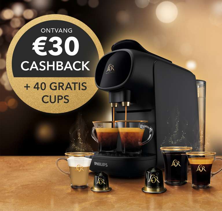30€ cashback op L’or espresso machines