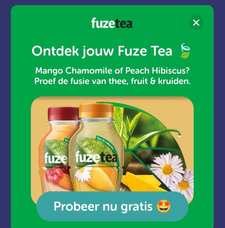 Gratis fuze tea via Tikkie