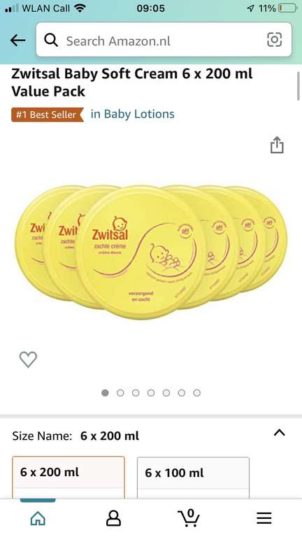 Zwitsal Baby Soft Cream 6 x 200 ml Value Pack