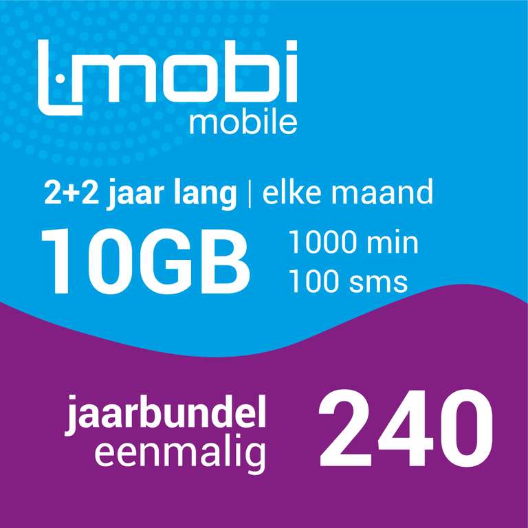 Prepaid sim-only 10GB+1000min+100sms voor €5 p.mnd. (4 jr. contract)