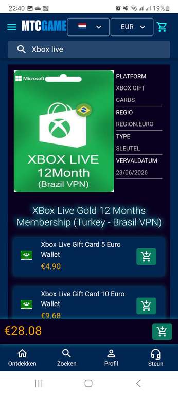 Xbox Live Gold 12 maanden (met VPN)