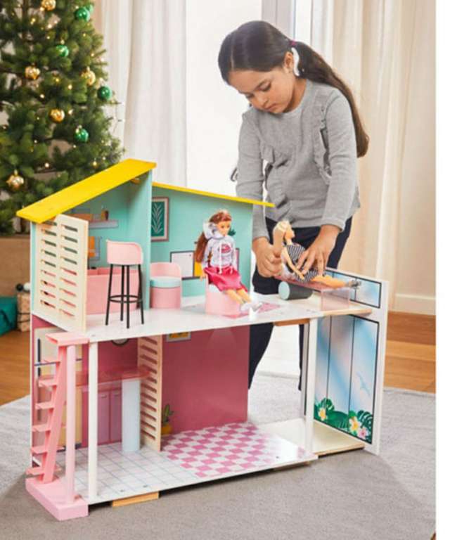 Met LIDL PLUS code! houten poppenhuis (geschikt voor barbie)
