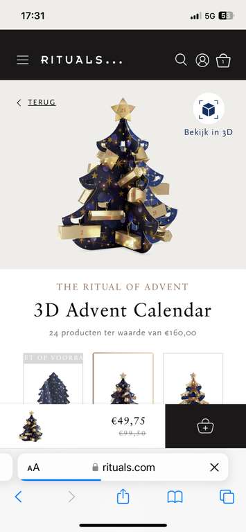 Rituals premium & 3D adventkalender 50%
