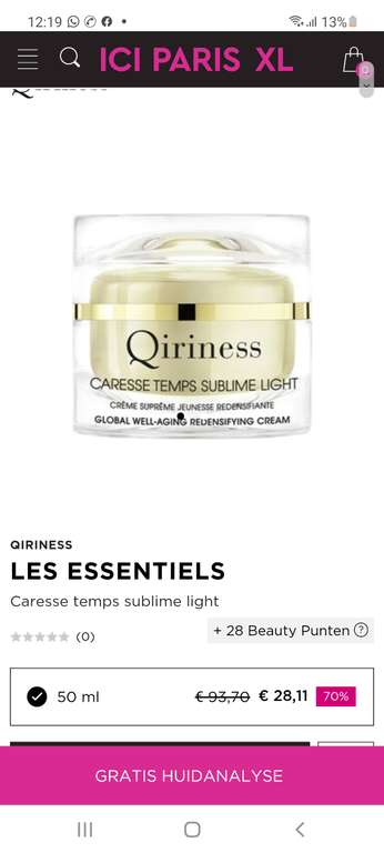 Qiriness - Les Essentiels Caresse Temps Sublime Light - 50 ml
