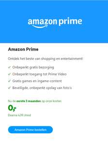 3 maanden gratis Amazon Prime voor internetklanten van KPN (normaal €4,99 per maand)