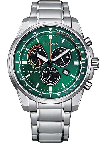 Citizen Chronograph, green dial, Eco-Drive, Ref AT1190-87X