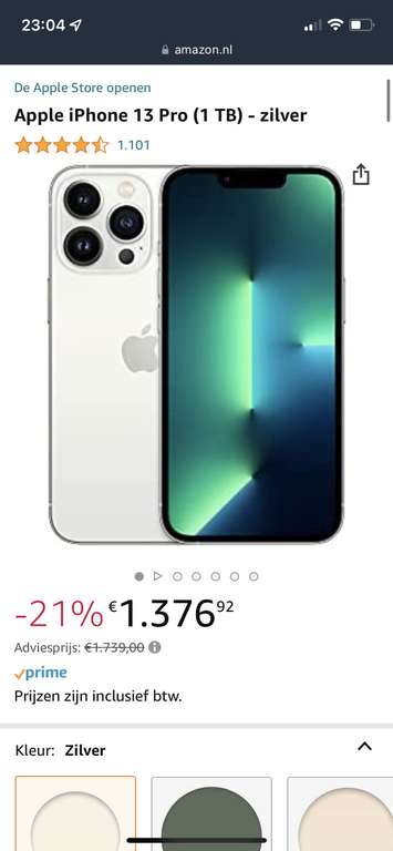 Apple iPhone 13 Pro (1 TB) - zilver
