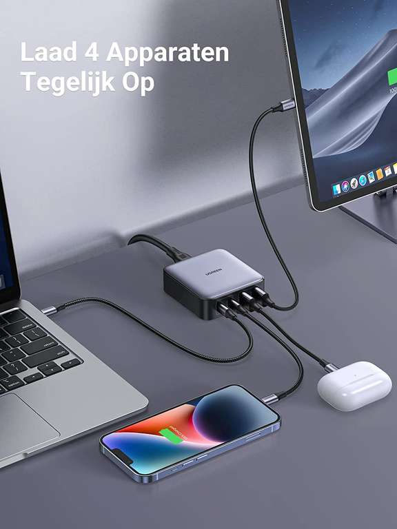 UGREEN Nexode 65W GaN USB C oplader voor €44,99 @ Amazon NL