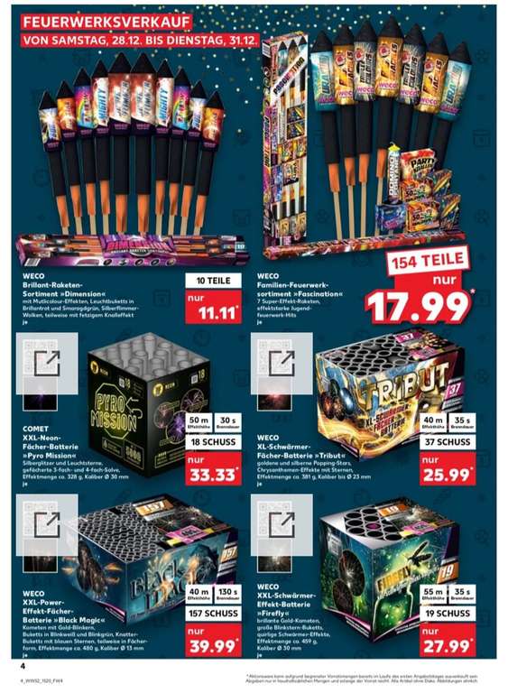 Vuurwerkverkoop bij Kaufland Duitsland start 28 december, gesloten op zondag