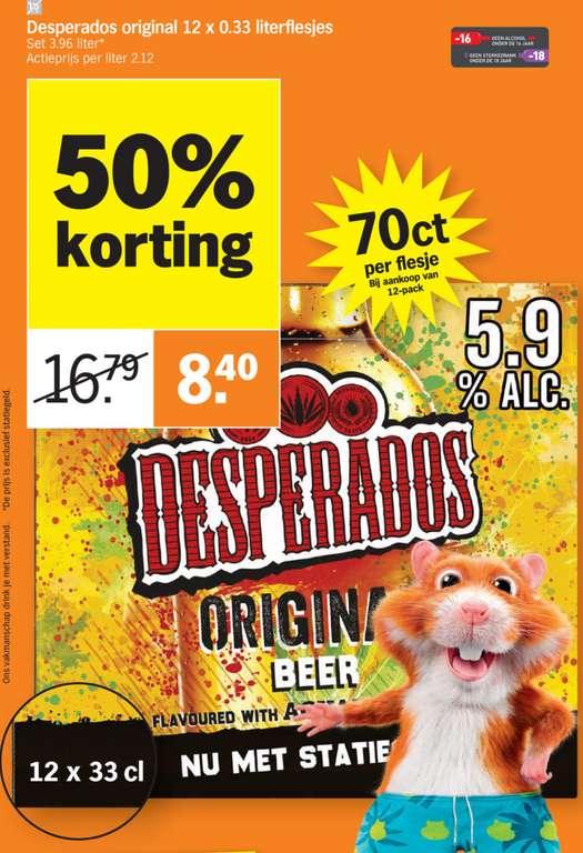 [Grensdeal] Desperados -50% bij AH in België deze week