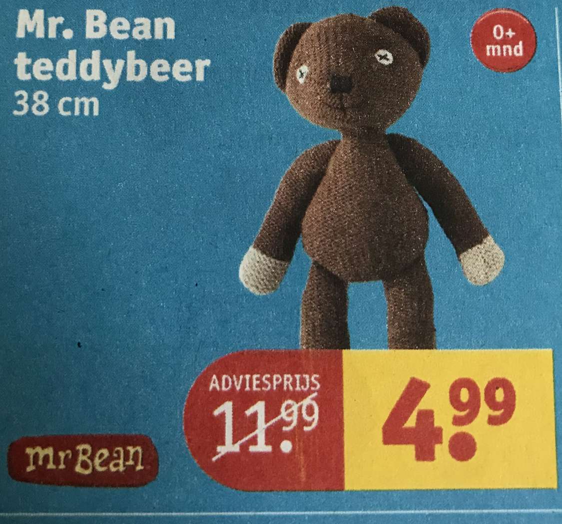 Berg kleding op bronzen output Mr. Bean teddybeer bij de Kruidvat - Pepper.com