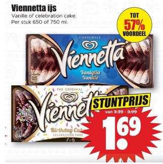 Viennetta ijs, vanille of celebration cake @ Dirk