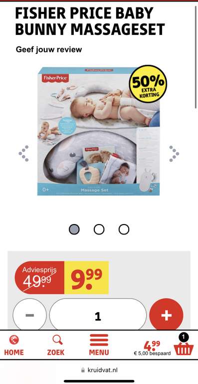 [kruidvat] Fisher Price Baby Bunny Massageset nu €4,99!!
