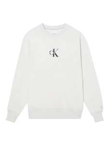Calvin Klein Sweater Monogram Logo Crew Neck Cirrus Grey (J30J320837 - PRF)