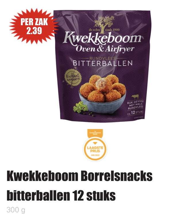 Kwekkeboom Oven & Airfryer snacks, alle varianten @Dirk