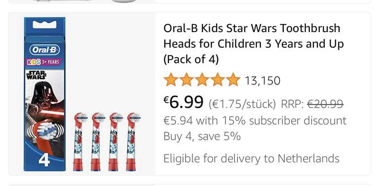 4x Oral-B Star Wars kinderopzet borstels