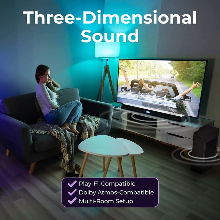 Philips TAB8405 Dolby Atmos Soundbar met draadloze subwoofer (Prime)