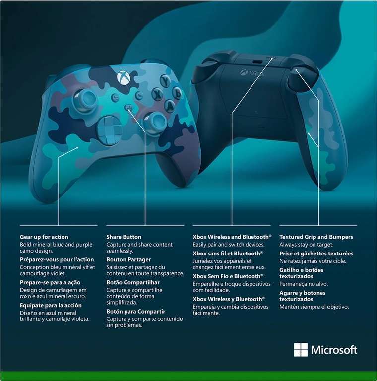 Microsoft Xbox Wireless Controller Mineral Camo Special Edition controller